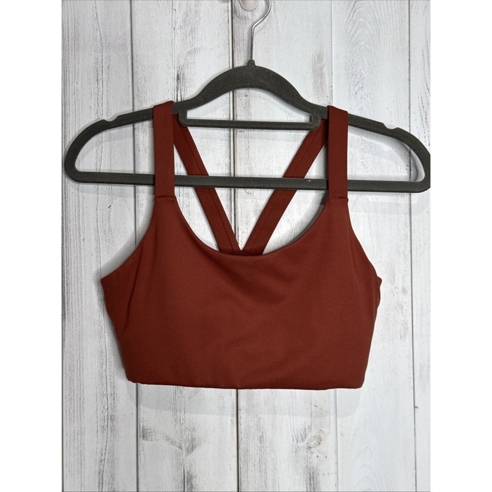 WOMENS GIRLFRIEND COLLECTIVE SPORTS BRA RUST RED RACERBACK SMALL